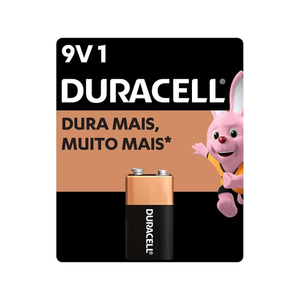 Pilha 9V alcalina Duracell