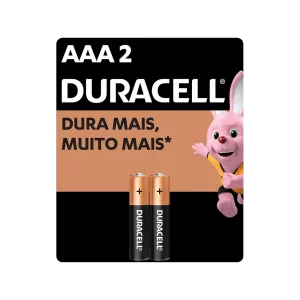 Pilha AAA 1,5V alcalina Duracell C/2