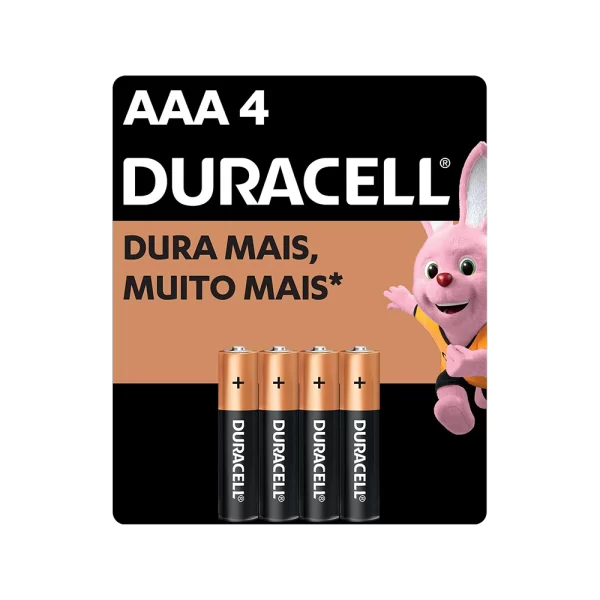 Pilha AAA 1,5V alcalina Duracell C/4