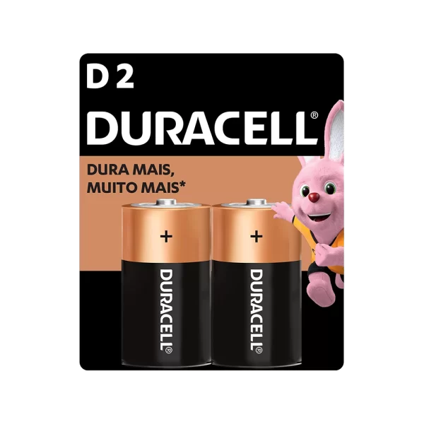 Pilha D 1,5V alcalina Duracell C/2