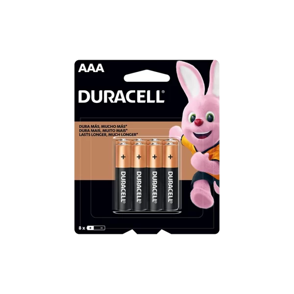 Pilha AAA 1,5V alcalina Duracell C/8