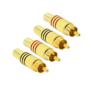 Plug RCA metalico dourado 6mm