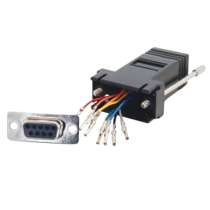 Adaptador RJ45 fêmea x DB9 fêmea