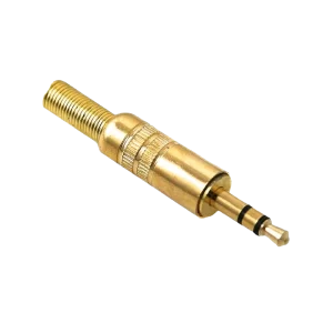 Plug P2 stereo metalico dourado