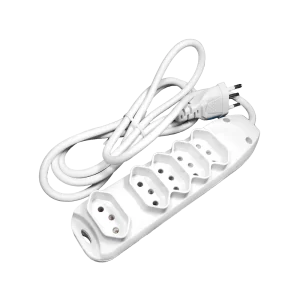 Extensão elétrica 5 entradas 2P+T 10A 1 metro