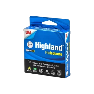 Fita isolante Highland 3M 10mts preta